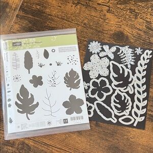 Stampin' Up! Botanical Blooms Stamp and die set - used